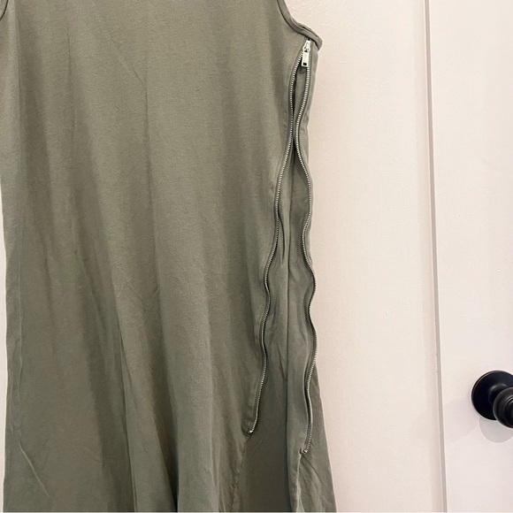 DKNY Cotton Blend Casual Midi Dress Olive Green - Size M - Picture 8 of 15